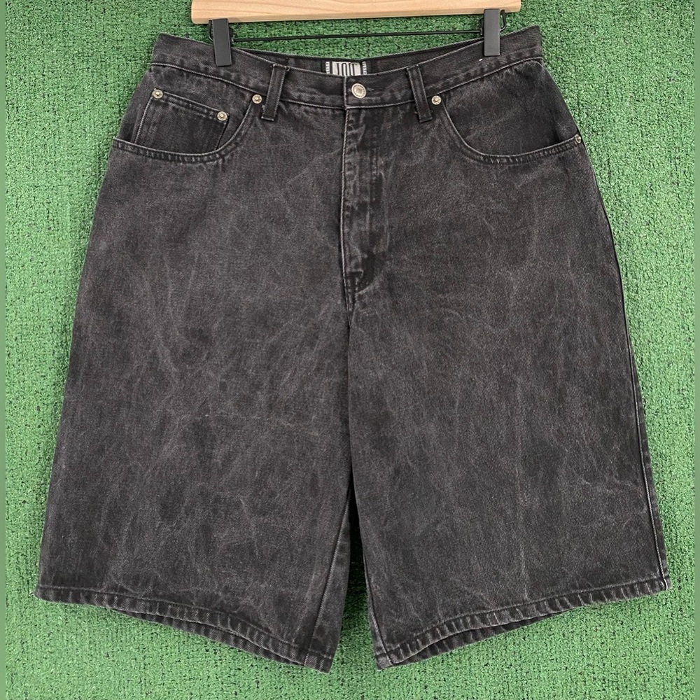 Vintage 90’s I.O.U. Black Faded Denim Jean Shorts Jorts Men’s Size 31